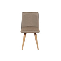 Manhattan Comfort 1023479 Dakota 360 Swivel Linen/Synthetic Leather Dining Chair in Brown